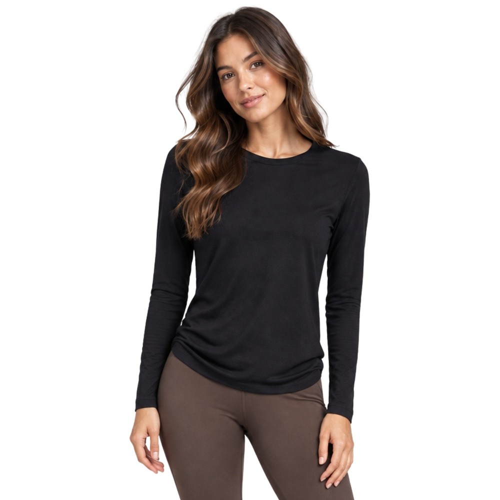 Segments Top Womens Small Black 100% Merino Wool Long Sleeve Crew Base Layer